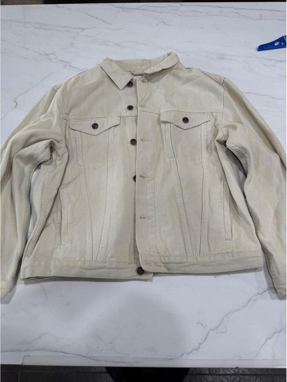 Polly cream Oversized denim jacket Small